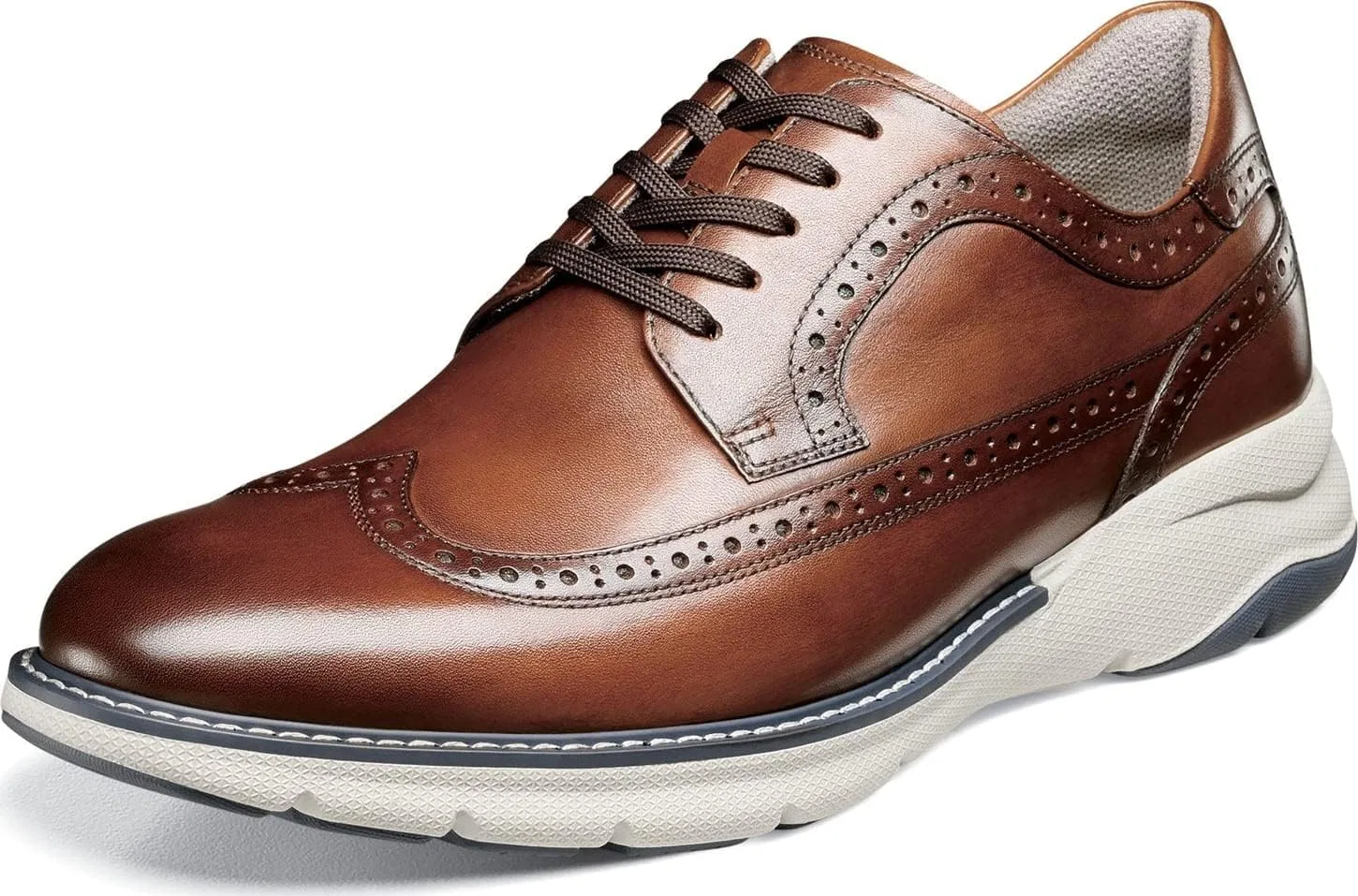 Мужские оксфорды Florsheim Frenzi Wing Tip, Cognac Smooth White Sole