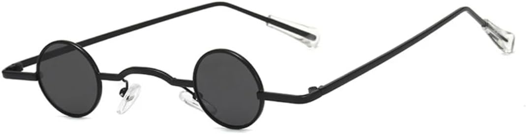 

Винтажные панк-хип-хоп маленькие круглые солнцезащитные очки в металлической оправе для женщин, модные, для вечеринок и путешествий, с защитой от УФ-излучения UV400 TVTBBVV, Black Gray