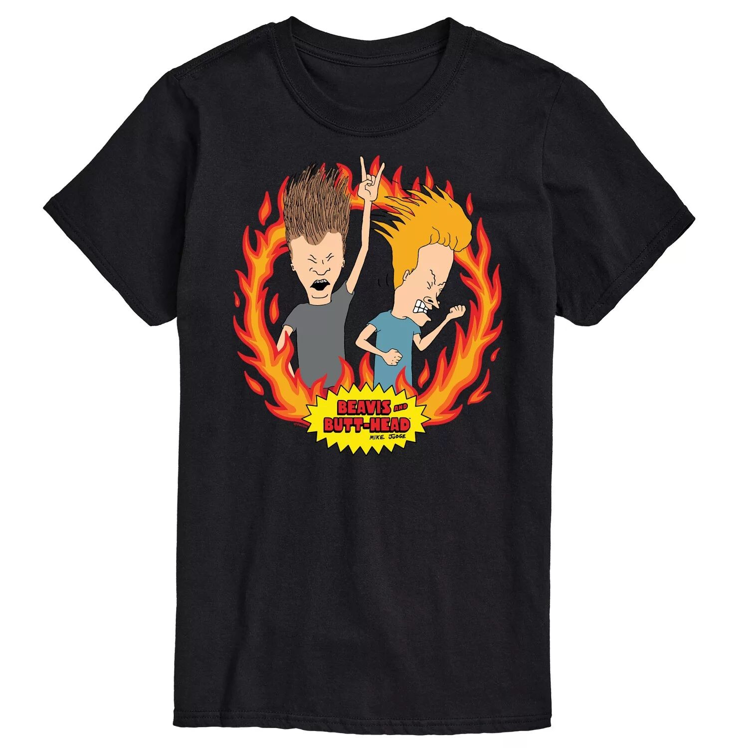 

Футболка Big & Tall Beavis & Butthead Rock Flames License, черный