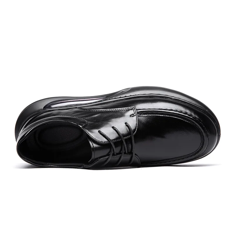 Повседневные кожаные туфли мужские low top RANQI, Brown (This Leather Shoe Size Is One Size Larger Than Athletic Shoes) — фото 4