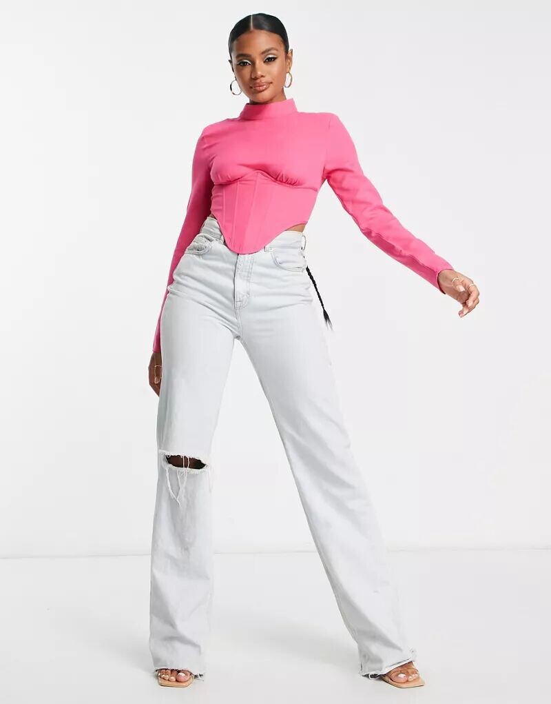 

Розовый корсет с высоким воротником Simmi Simmi Clothing