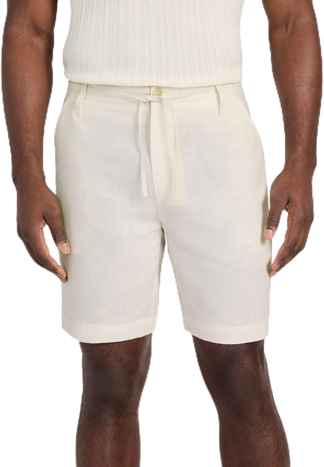 

GUESS Мужские шорты Fletcher Linen с кулиской, Pearl White Multi