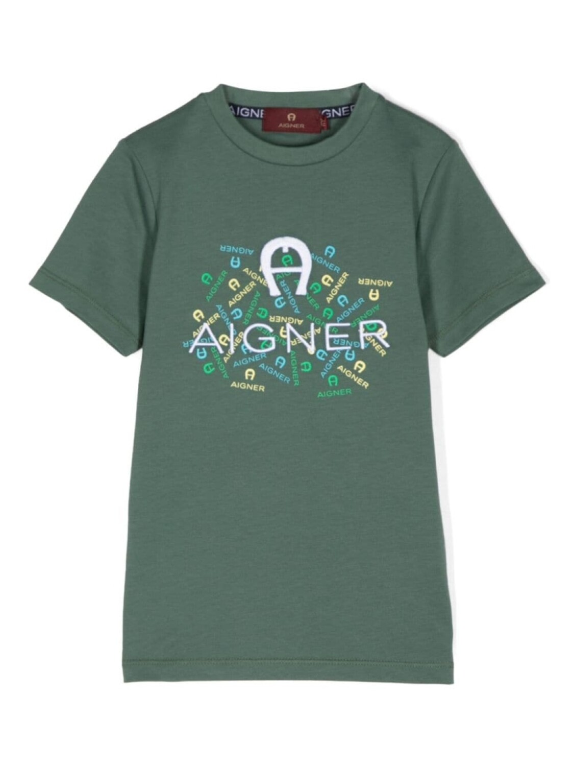 

Aigner Kids футболка с вышитым логотипом, зеленый