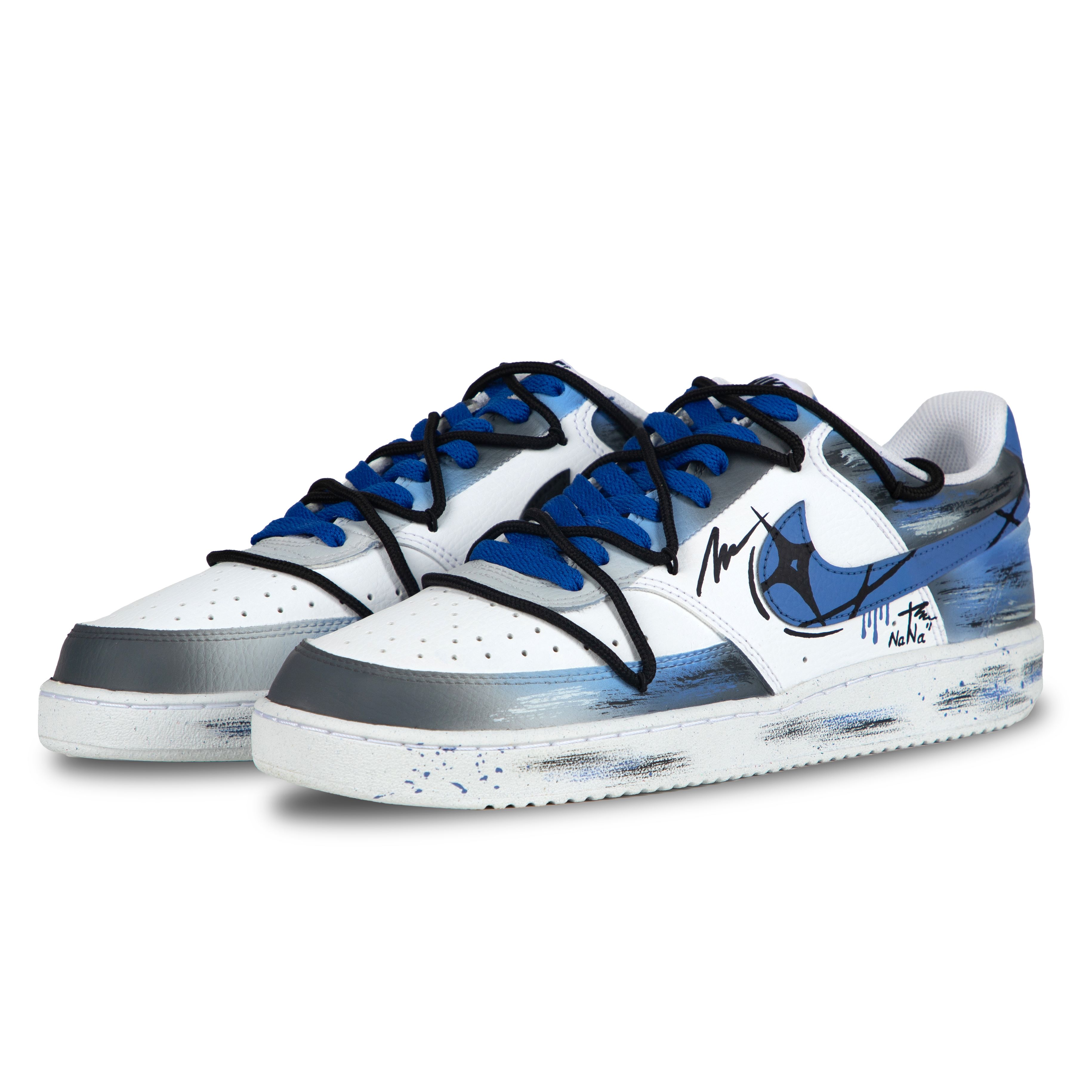 

Кроссовки Nike Court Vision 1 Skateboarding Shoes Men Low-top Blue/black/white, синий/черный