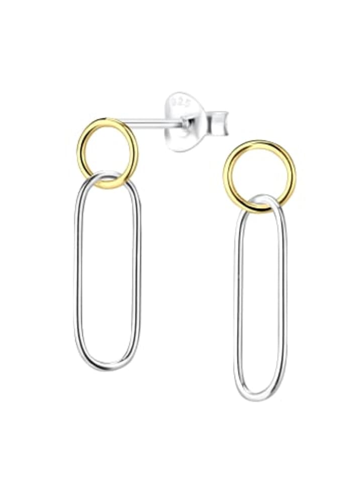 

Alexander York Серьги-гвоздики CIRCLE Bicolor из серебра 925 пробы, комплект из 2 штук