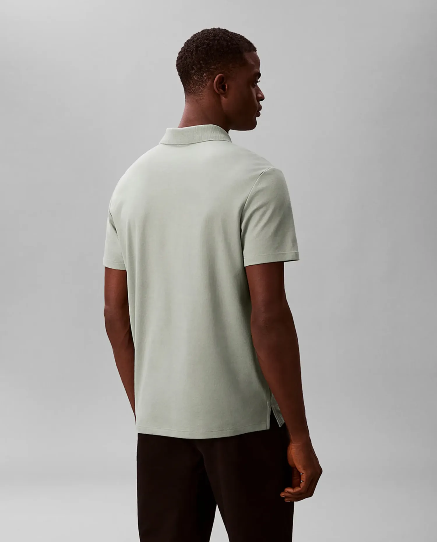 Мужское поло из технического интерлока Calvin Klein, серый — фото 2