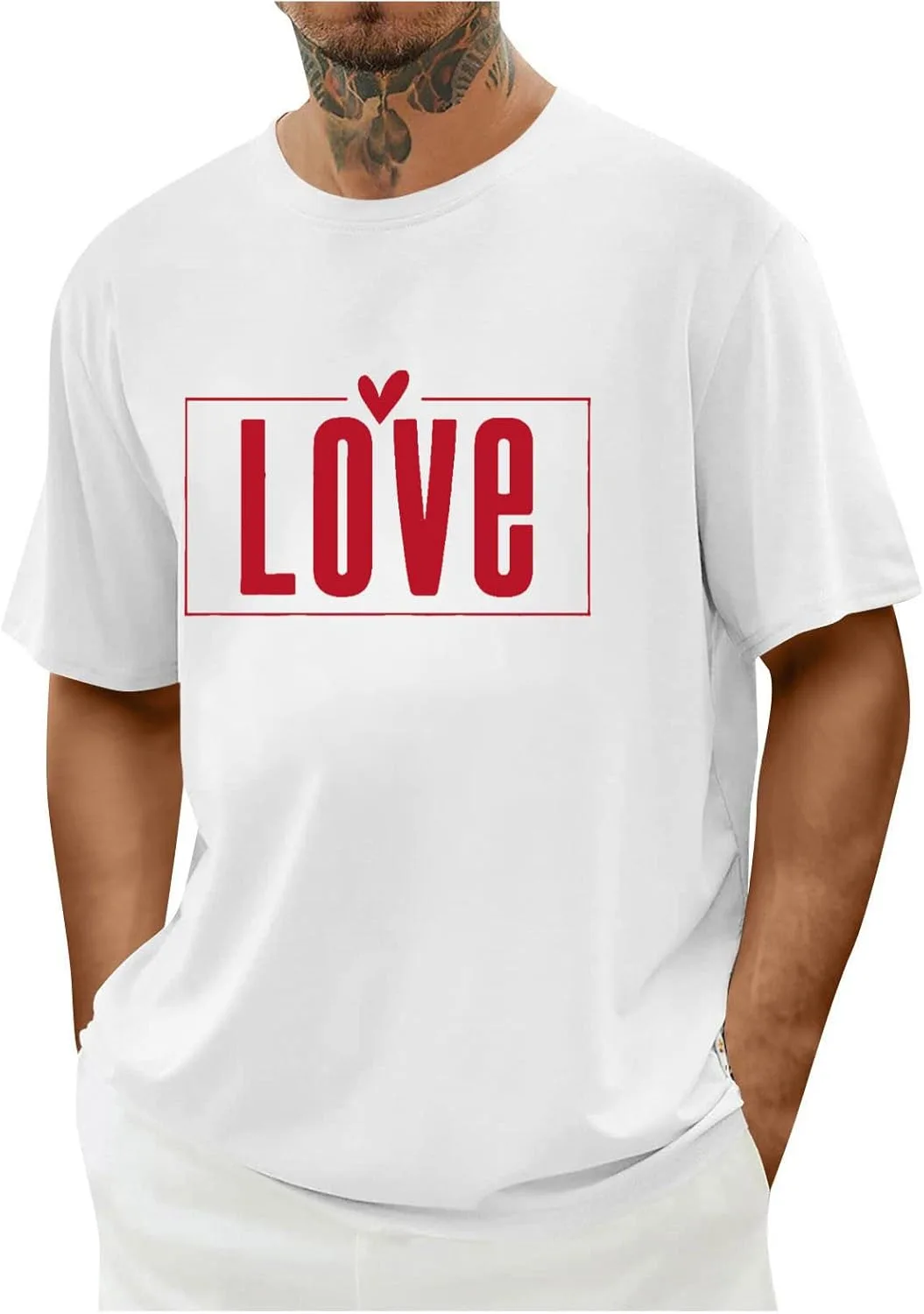 

Мужская футболка Valentine's с принтом в виде сердца Zeiyignr