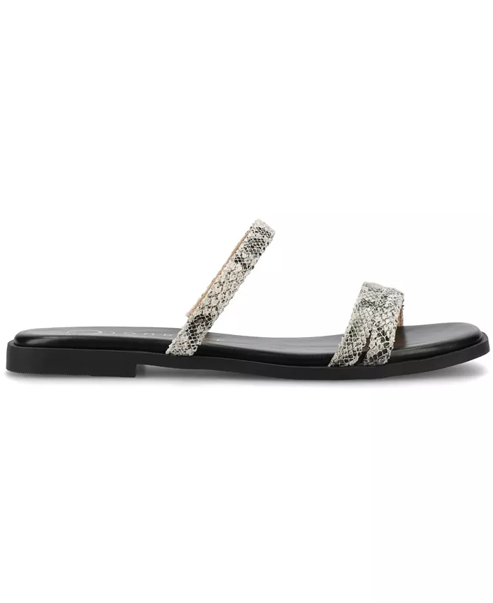 Женские сандалии Brisa Multi Strap Slip On Туфли на плоской подошве Journee Collection, мультиколор — фото 2