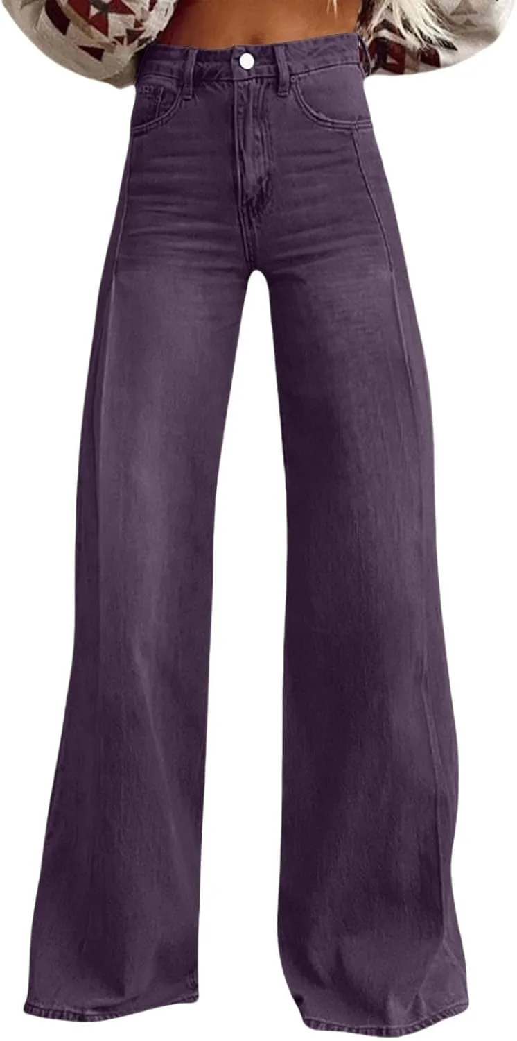 

Женские широкие джинсы с высокой талией, свободные, с карманами