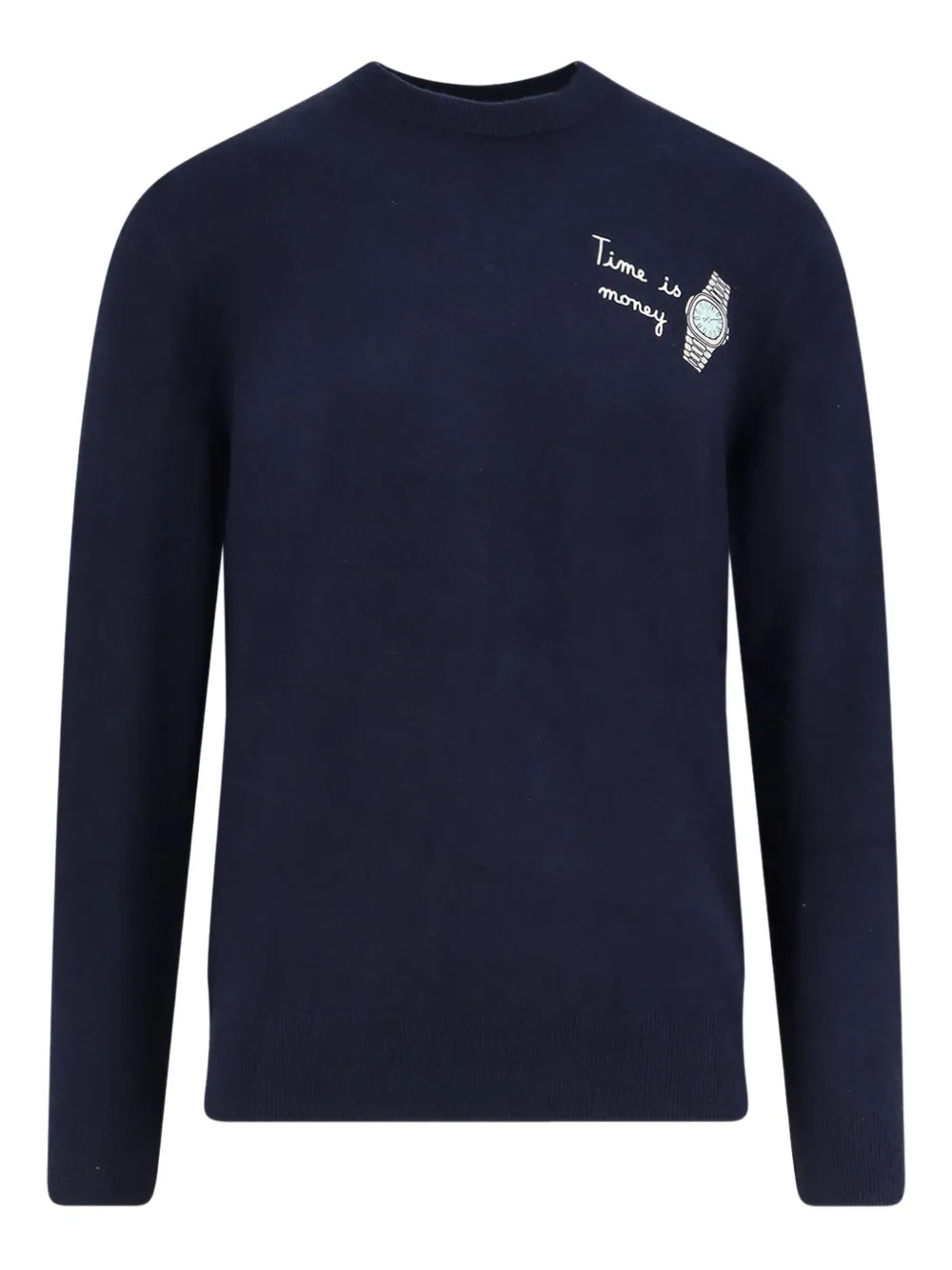 

Свитер с вышивкой и круглым вырезом Mc2 Saint Barth, синий