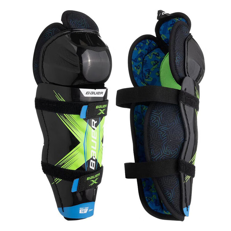 

BAUER S24 новая модель X защитная экипировка для хоккея с шайбой, комплект из 3 предметов: нагрудник, щитки и налокотники, детские щитки 25 см