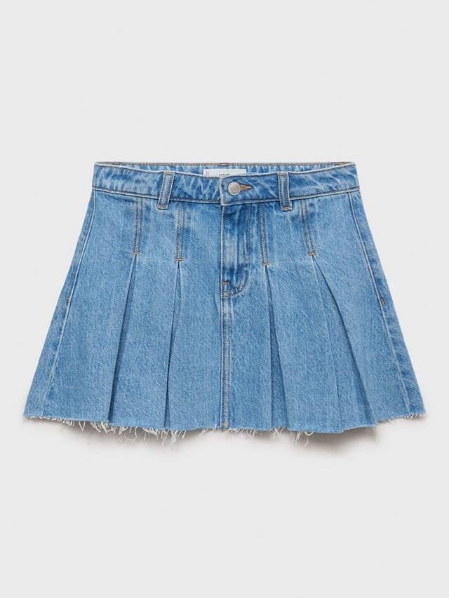 

Детская юбка Alexia джинсовая а-силуэт с плиссировкой Mango, Open Blue