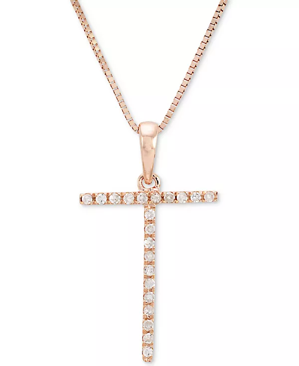 

Ожерелье с кулоном-инициалом из 10-каратного розового золота с бриллиантом (1/10 карата), длина 16 дюймов + удлинитель 2 дюйма Macy'S, t