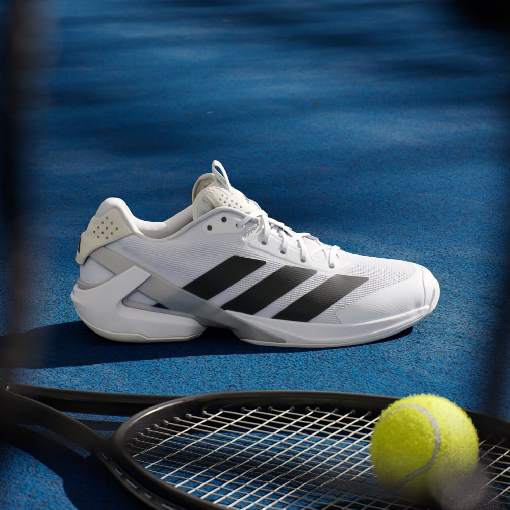 Кроссовки Adidas Adizero Ubersonic 5 Tennis Shoes, цвет Cloud White/Core Black/Silver Metallic — фото 2