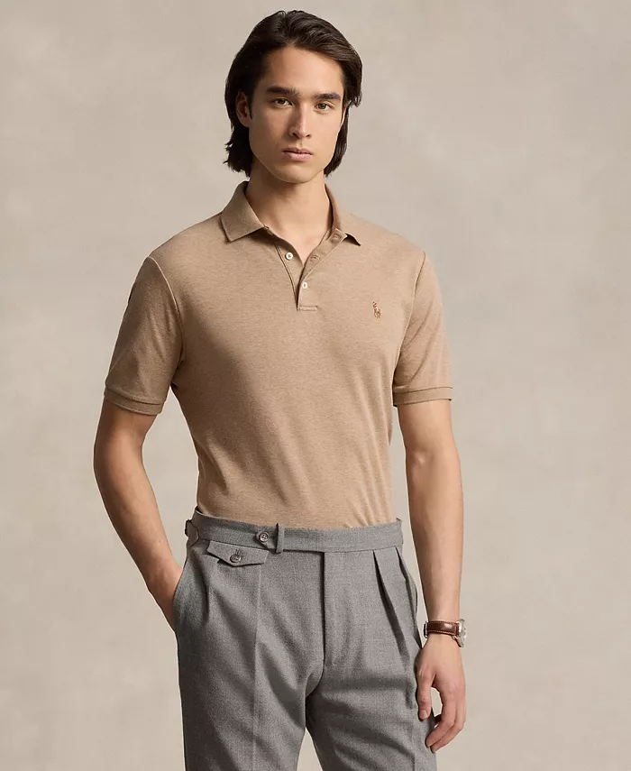 

Мужская классическая поло из мягкого хлопка Polo Ralph Lauren, коричневый
