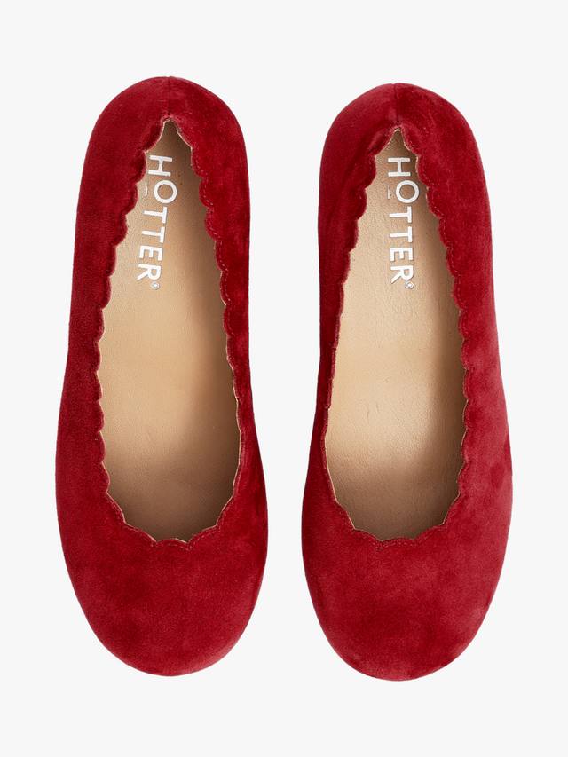 Туфли-лодочки на каблуке с фигурным краем из замши Jive Hotter, Red Pear — фото 3