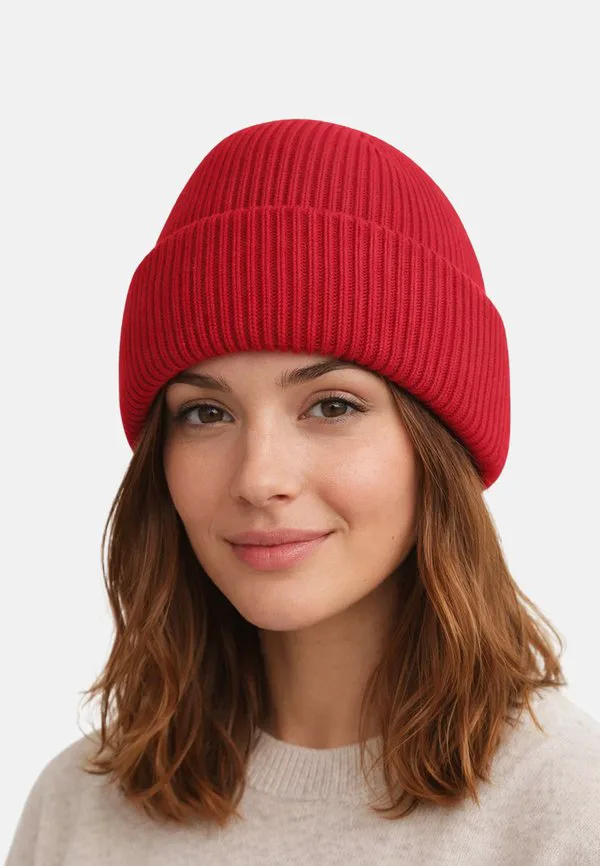 

Классическая шапка-бини с глубоким отворотом Yuhu, Rot