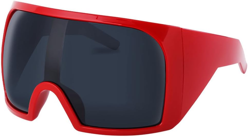 

Большие панк-солнцезащитные очки для женщин, спортивные солнцезащитные очки для мужчин, модные цельные солнцезащитные очки для занятий спортом на открытом воздухе WNCKSQ, C7 Red Gray