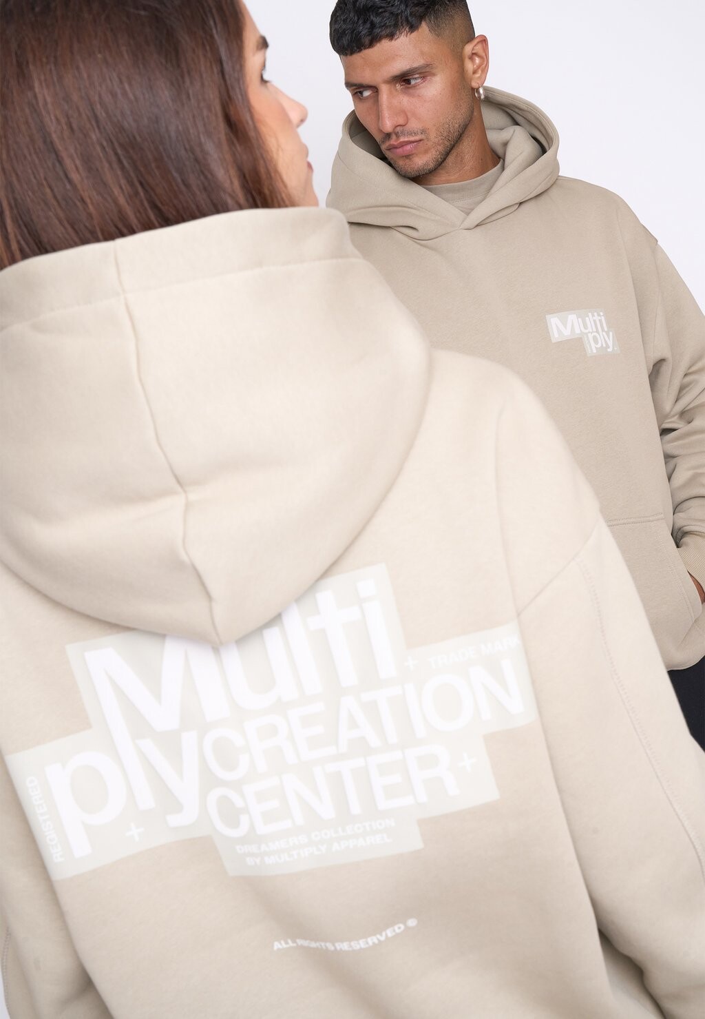 

Толстовка с капюшоном OVERSIZE Multiply Apparel, бежевый