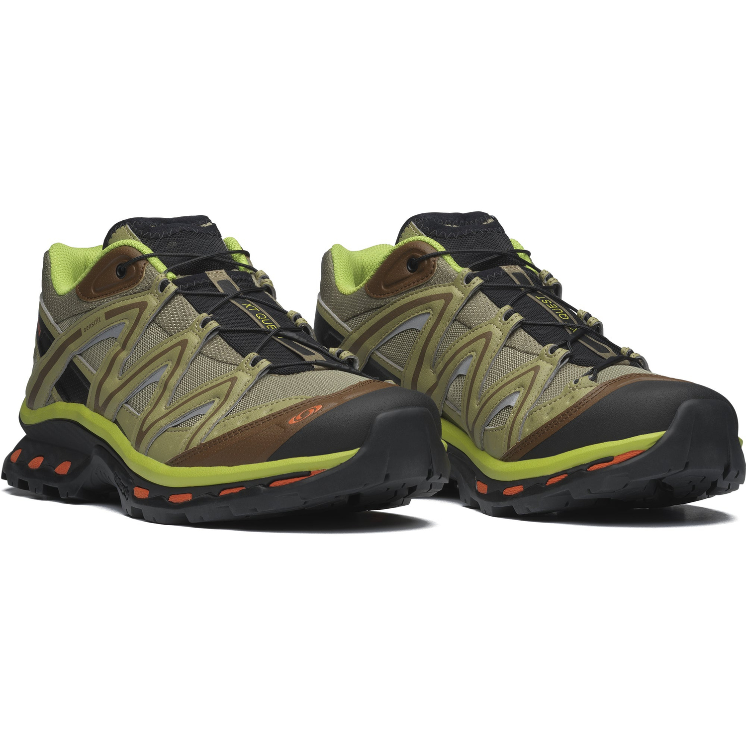 XT Quest амортизация поддержка унисекс обувь для улицы SALOMON, зеленый/черный/оранжевый — фото 2