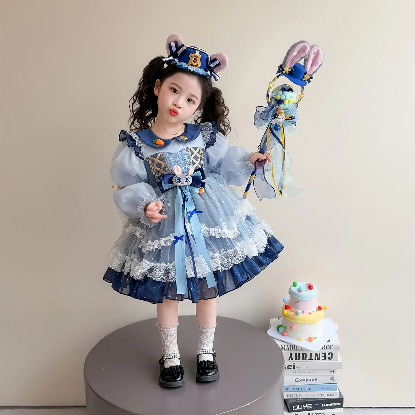Детский комплект с юбкой для возраста 3-7 лет Disney, синий — фото 4