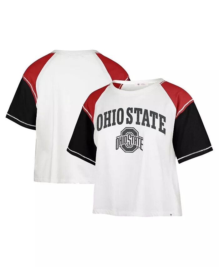

Белая женская укороченная футболка Ohio State Buckeyes Serenity Gia '47 Brand