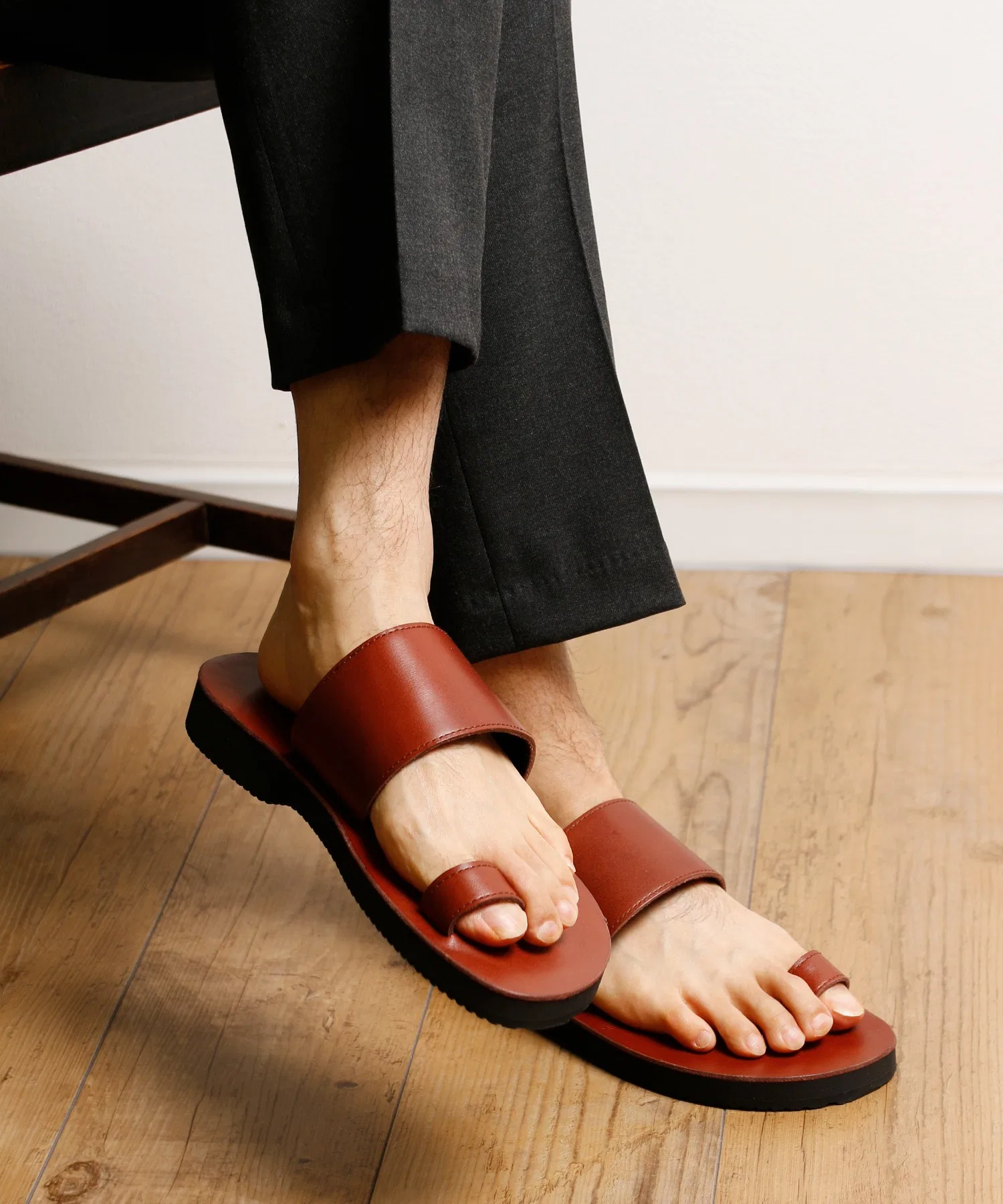 Мужские кожаные сандалии PADRONE STRAP SANDAL [DIEGO] коричневые