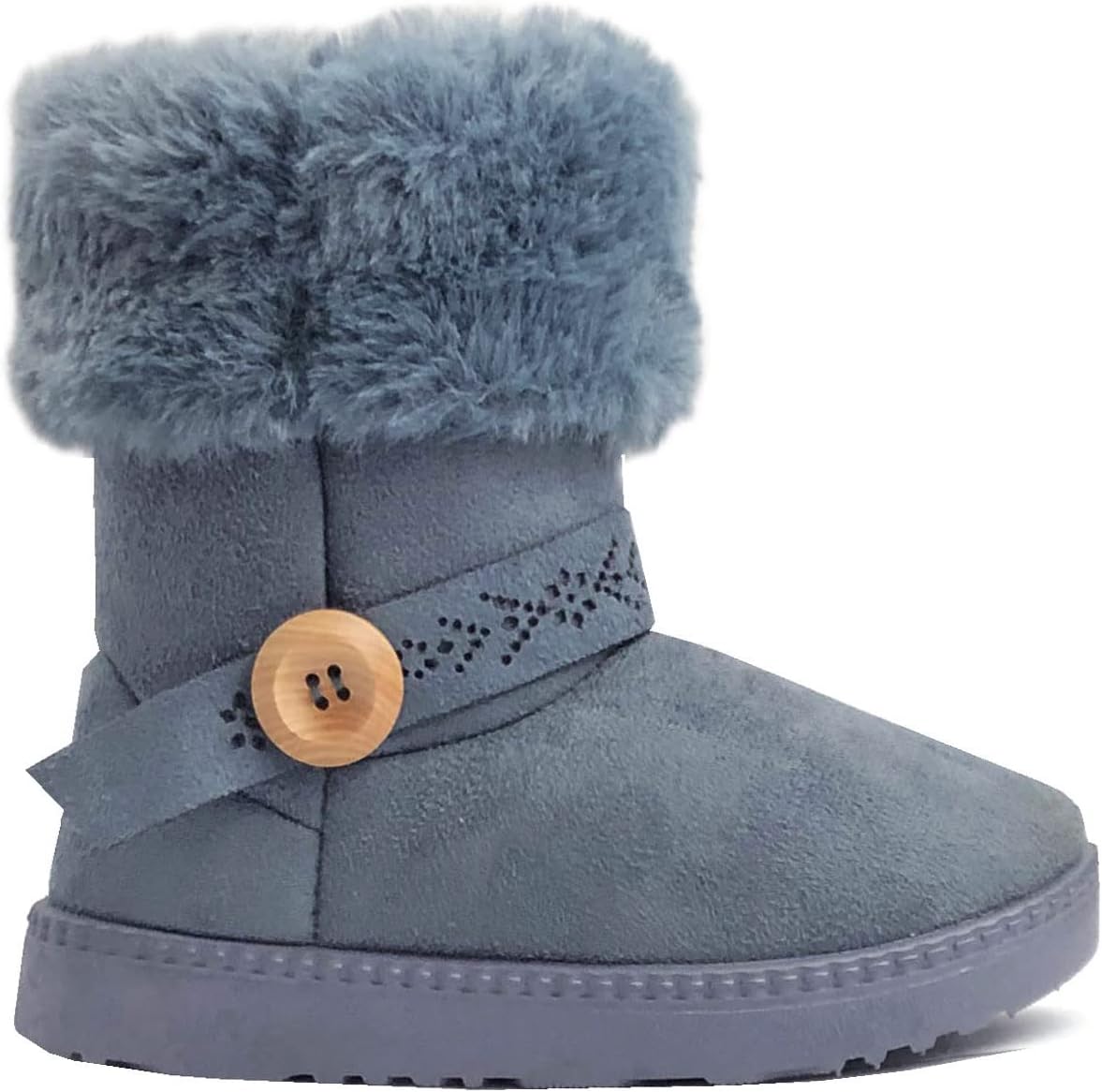 

Детские ботинки REDVOLUTION для девочек, малышей, с милыми 2 пуговицами || Замшевые вязаные туфли с искусственным мехом и стразами