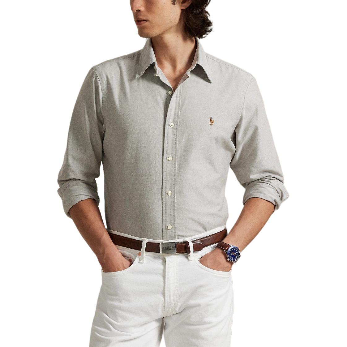 Длинный рукав Хлопковая рубашка Polo Ralph Lauren, красный — фото 4