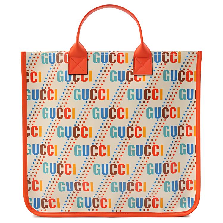 

GUCCI Холщовая сумка с кожаной отделкой