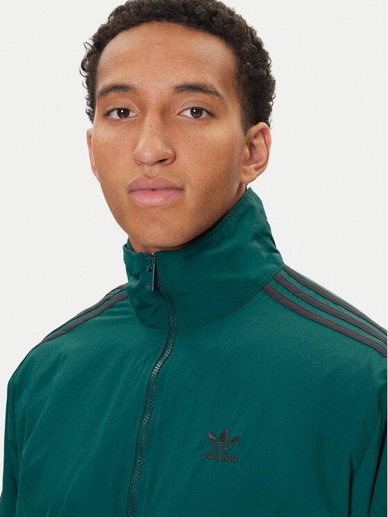 Свитшот loose fit adicolor Woven Firebird JY1329 Adidas, зеленый — фото 4