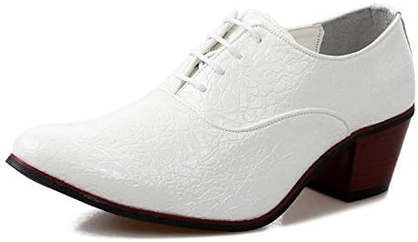 

Мужские туфли оксфорды с эффектом искусственной кожи на массивном каблуке, с шнуровкой, для вечернего и повседневного ношения, повышающие рост, для танцев Waolsu, белый