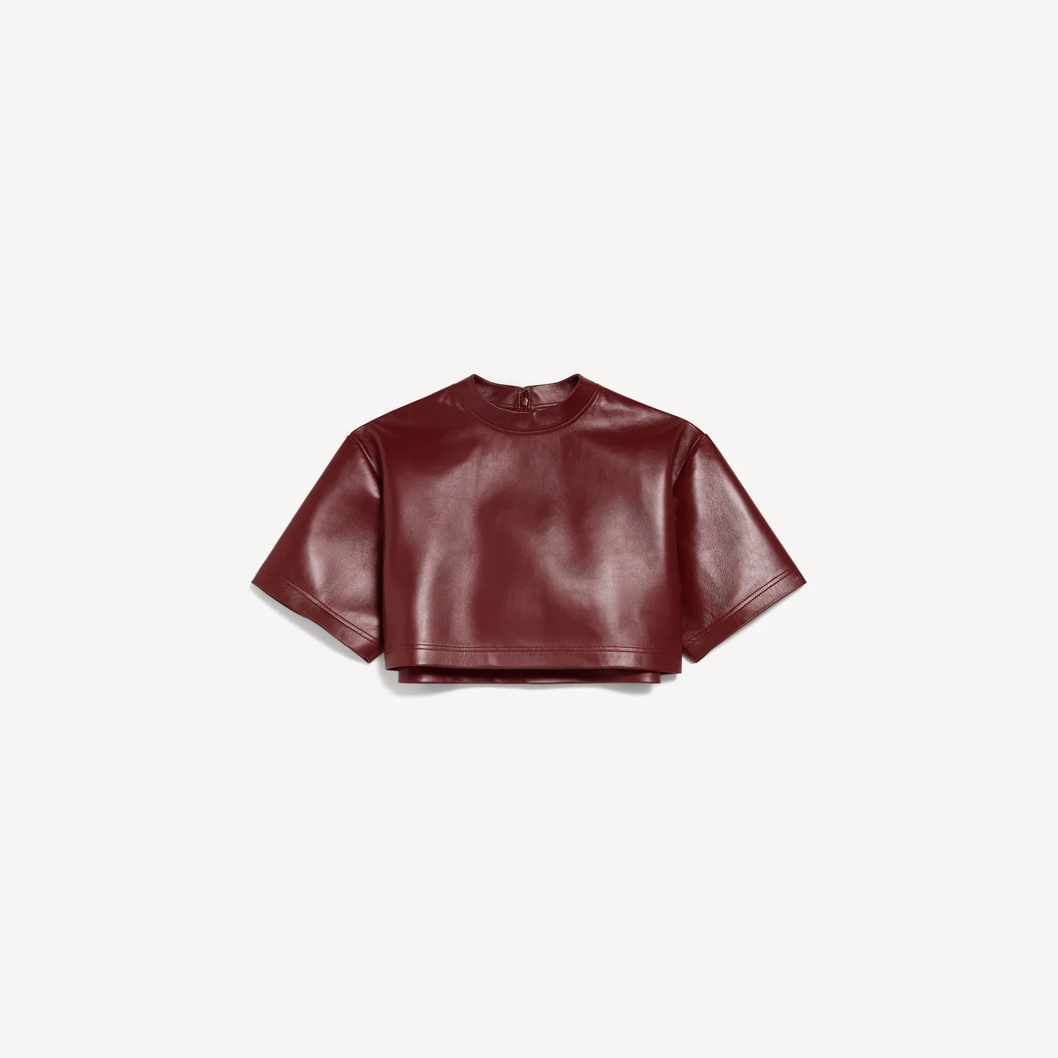 BALENCIAGA Женская укороченная футболка бордового цвета