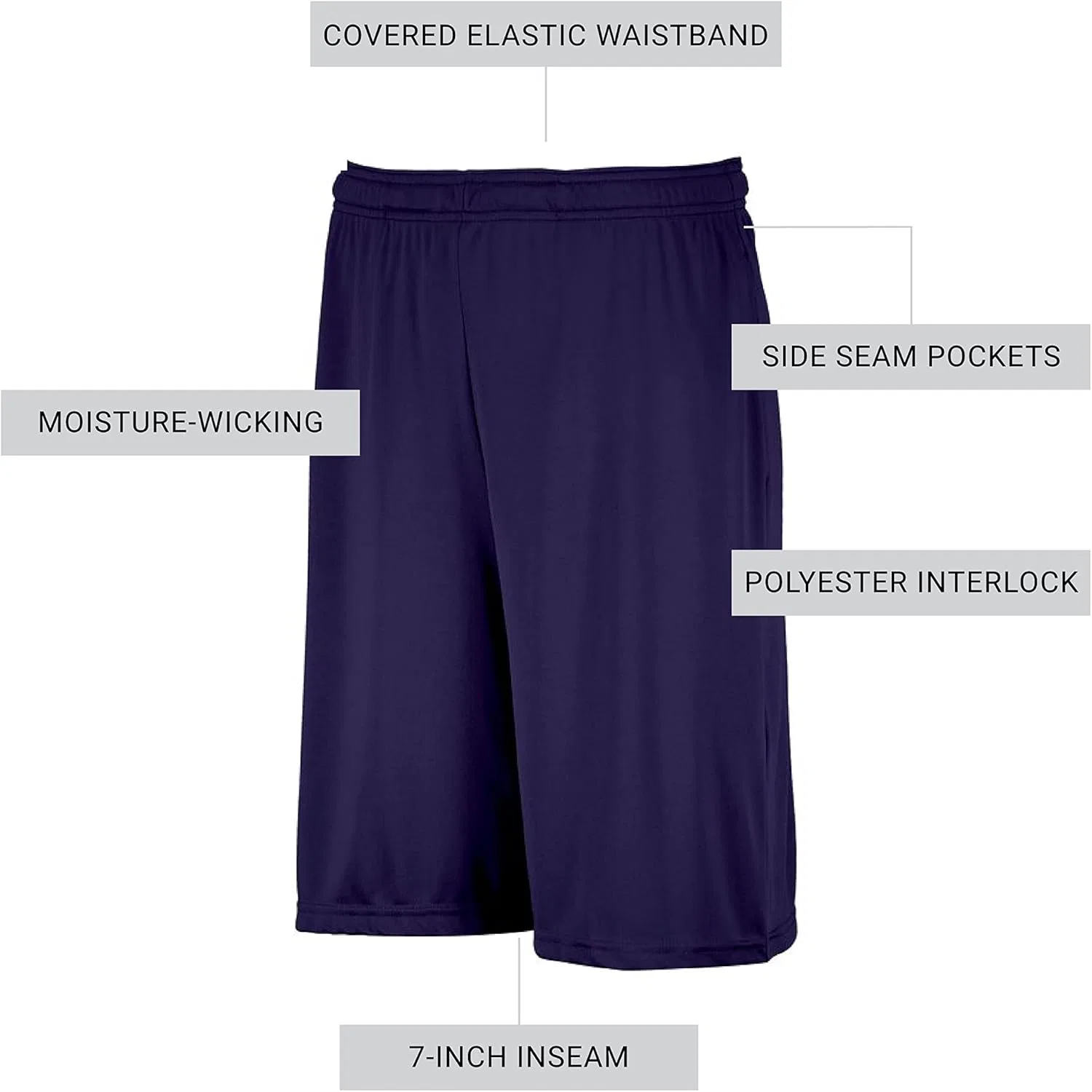 Спортивные шорты Russell Athletic Dri-Power Performance с карманами, фиолетовый — фото 3