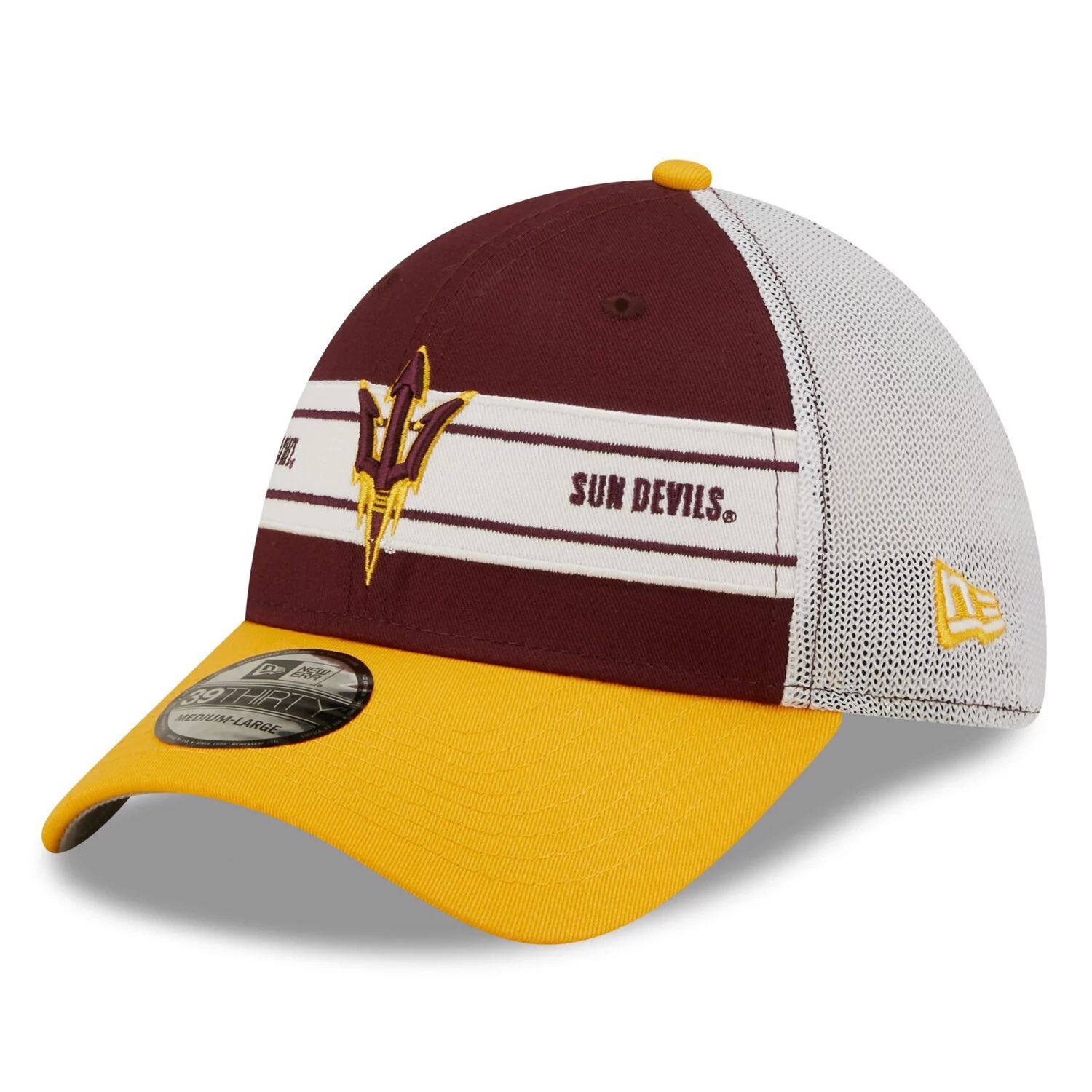 

Мужская гибкая шляпа New Era Maroon/Gold Arizona State Sun Devils Banded 39THIRTY