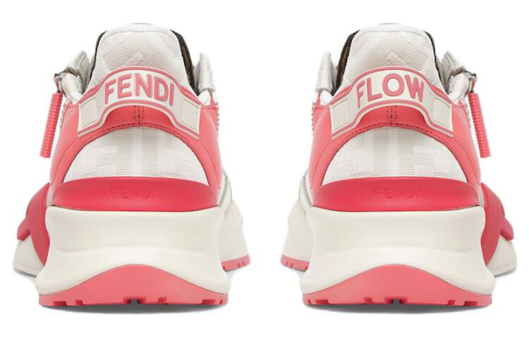 Кроссовки женские Fendi Flow FF Motif Low, бело-розовый — фото 4