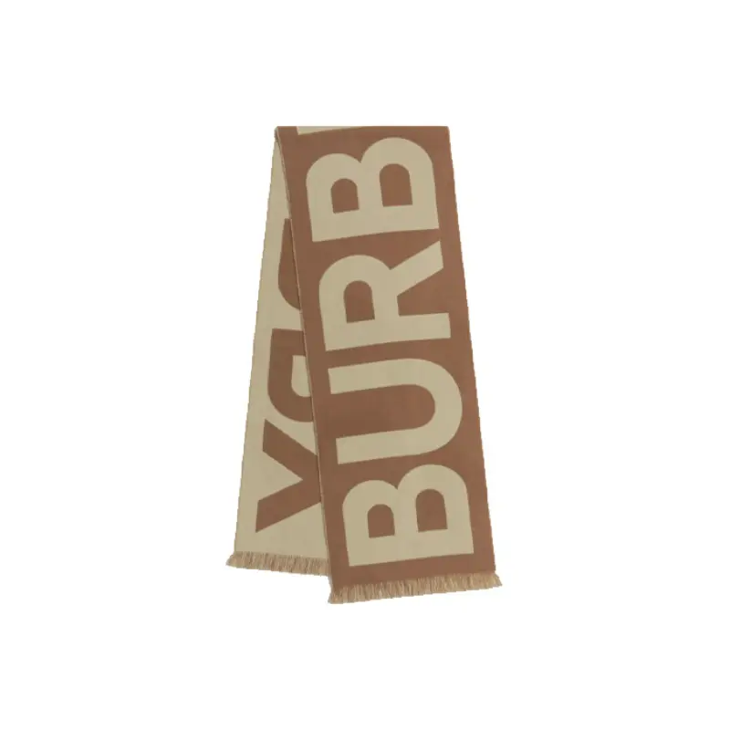 

Burberry Двухцветный шарф с интарсией логотипа, Brown