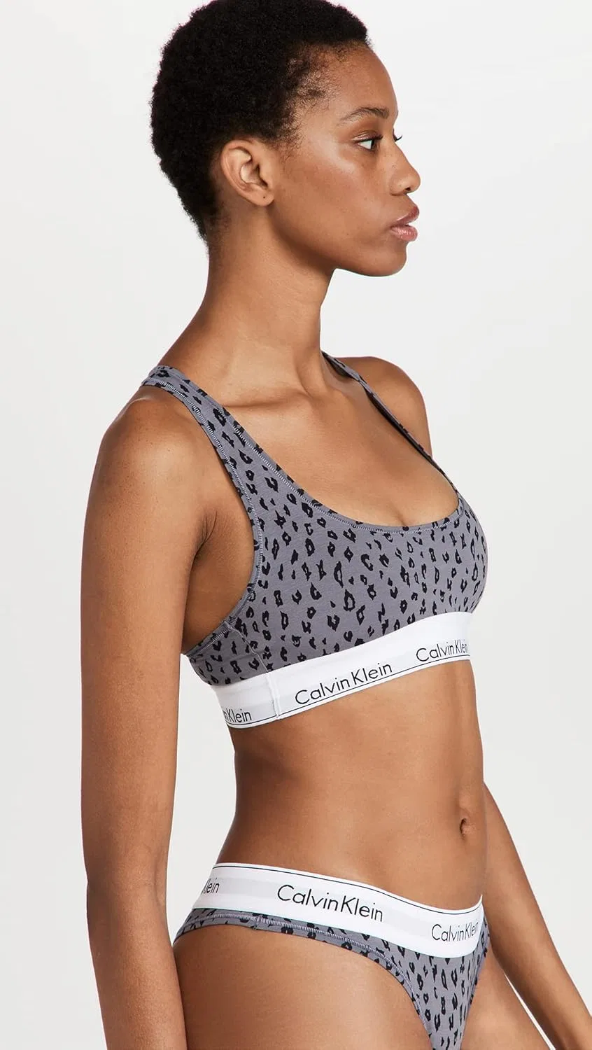 Бюстгальтер Calvin Klein Womens Modern Cotton Unlined Wireless Bralette, пепельный — фото 4