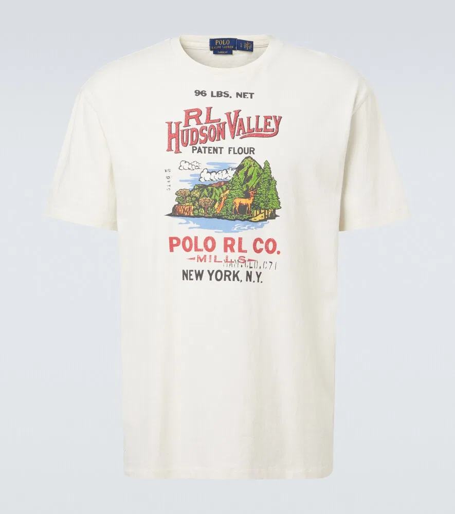 Футболка из хлопкового трикотажа с принтом Polo Ralph Lauren, белый