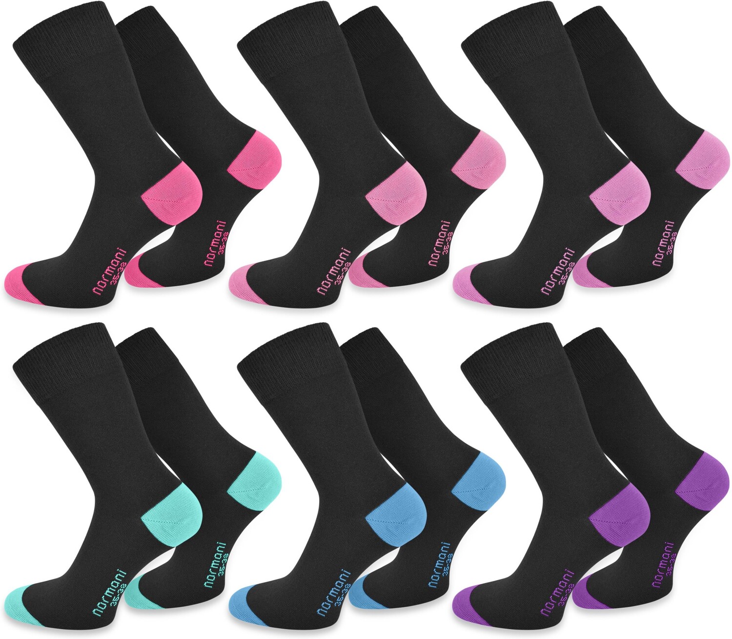 

Носки normani 6 шт New Style, цвет Pink/Rosa/Flieder/Mint/Türkis/Lila