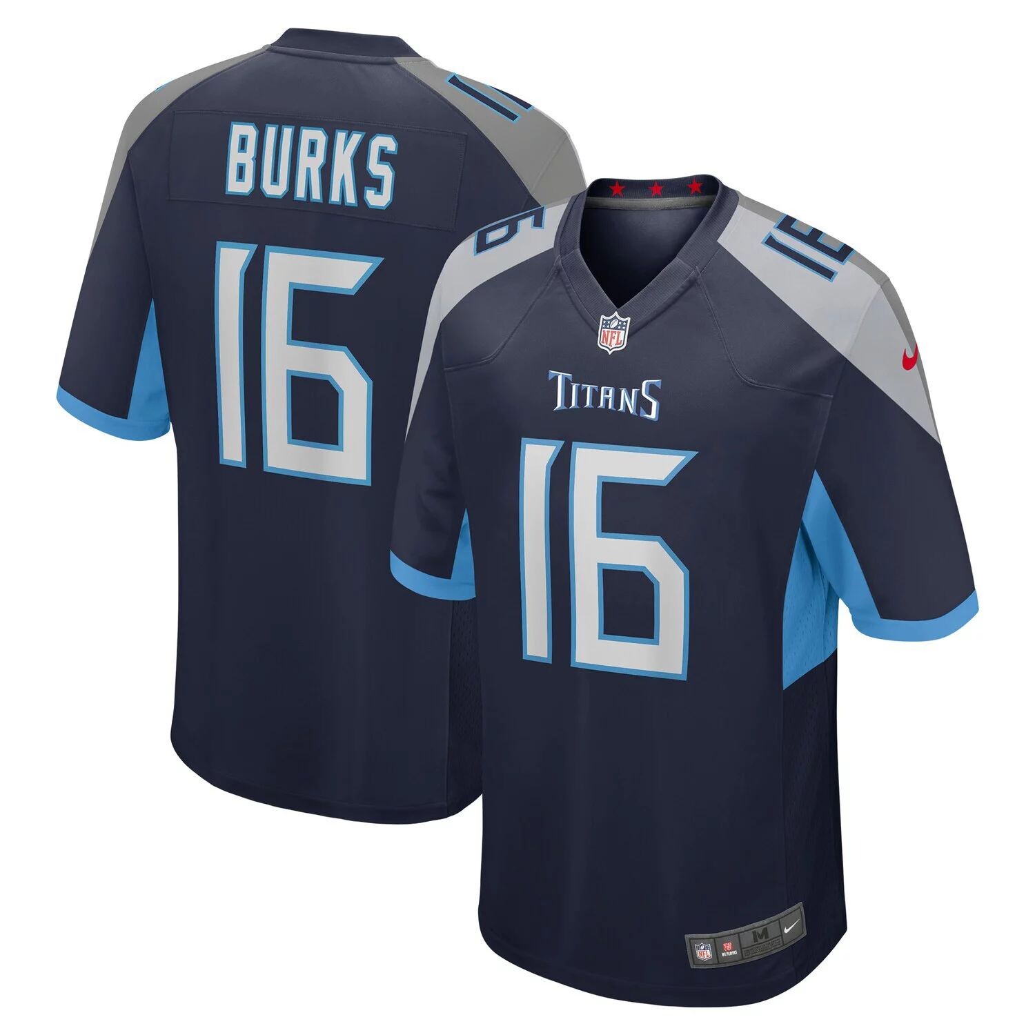 Мужская футболка Treylon Burks Navy Tennessee Titans драфта НФЛ 2022 года в первом раунде Nike — фото 4