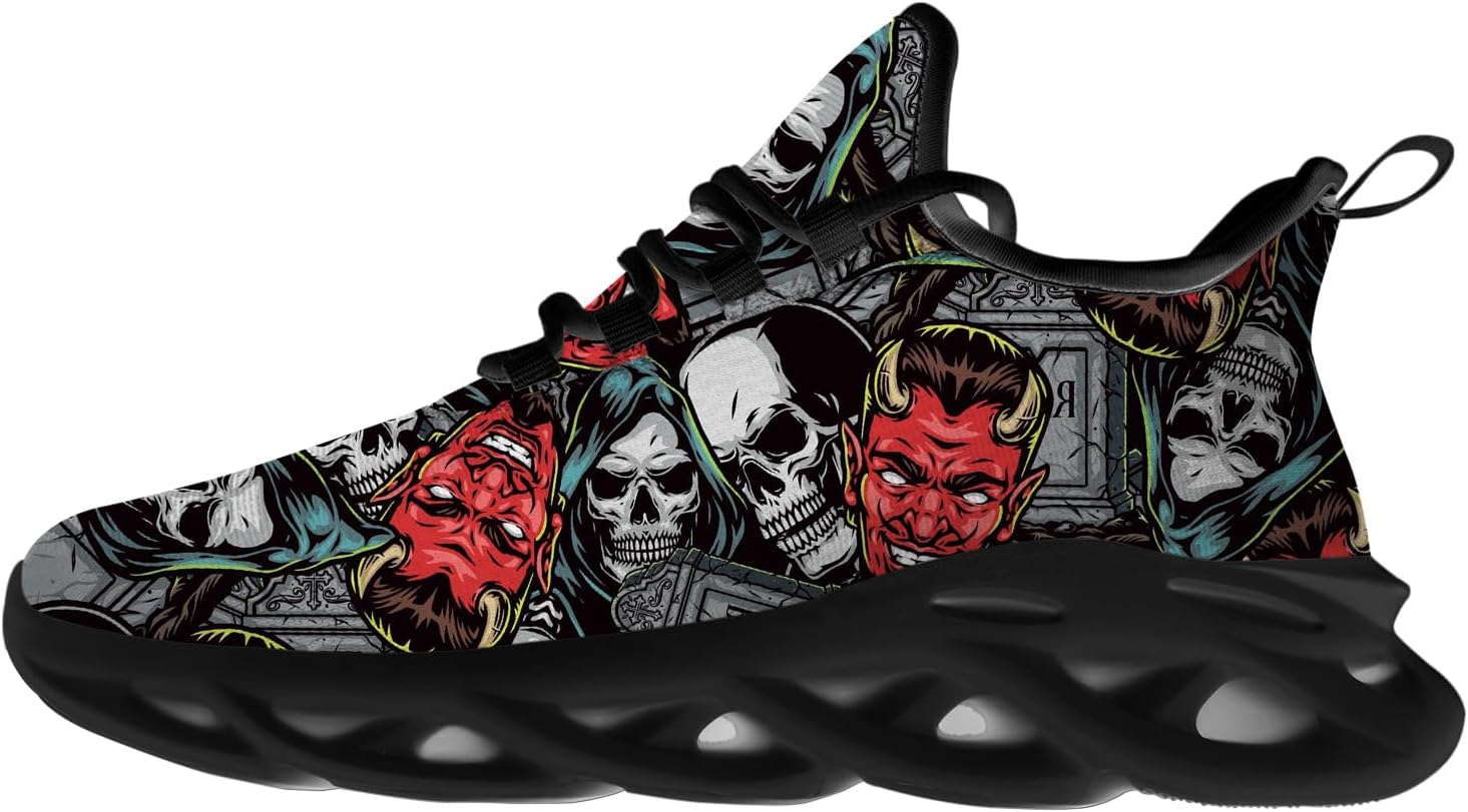 

Кроссовки Ciadoon на Хэллоуин для женщин и мужчин, для бега по дороге, ходьбы и тенниса, дышащие, легкие, подарок для мужчин и женщин, 5280 Redgrey