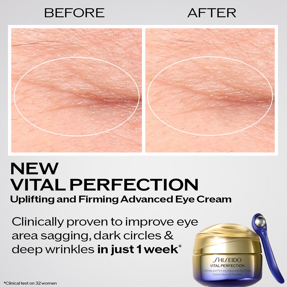 Подтягивающий и укрепляющий крем для кожи вокруг глаз Vital Perfection Shiseido, 15 мл — фото 3