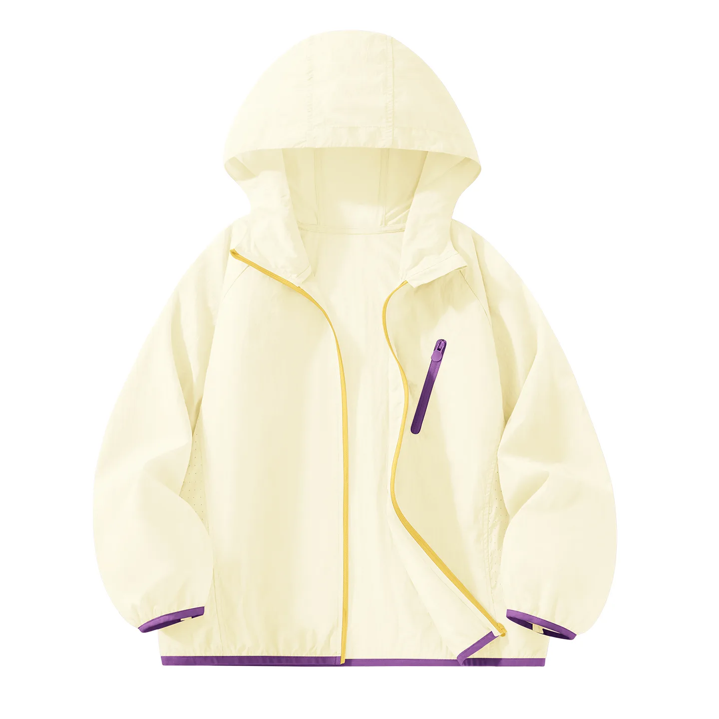 Детская одежда с защитой от солнца с капюшоном, тонкая и дышащая Disney, Solid Color Apricot