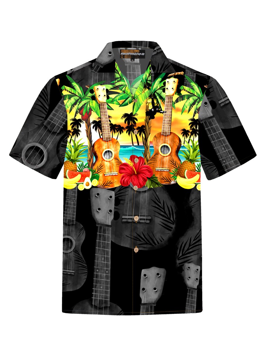 

Рубашка на пуговицах классического кроя Hawaiihemdshop.de Hawaiian Ukulele, черный