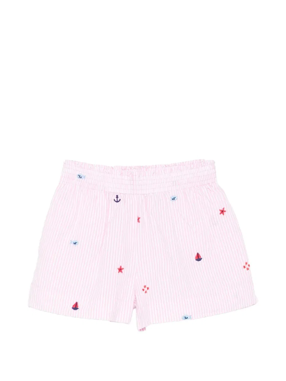 Шорты Meave в полоску с вышивкой MC2 Saint Barth Kids, розовый