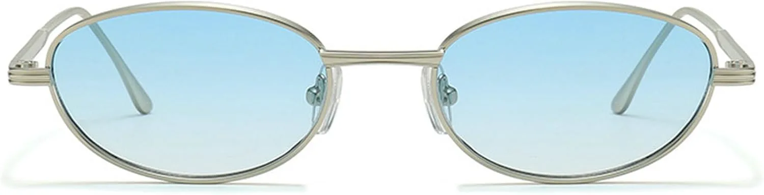 

Модные маленькие круглые ретро-овальные солнцезащитные очки для женщин, винтажные панк-солнцезащитные очки для мужчин, очки для активного отдыха mincl, Blue