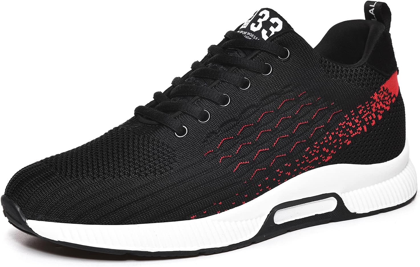 

Кроссовки FLIOZY с подъемом на 6 см для мужчин, невидимая вставка для увеличения роста, спортивные кроссовки на шнуровке, повседневная обувь для прогулок, черный