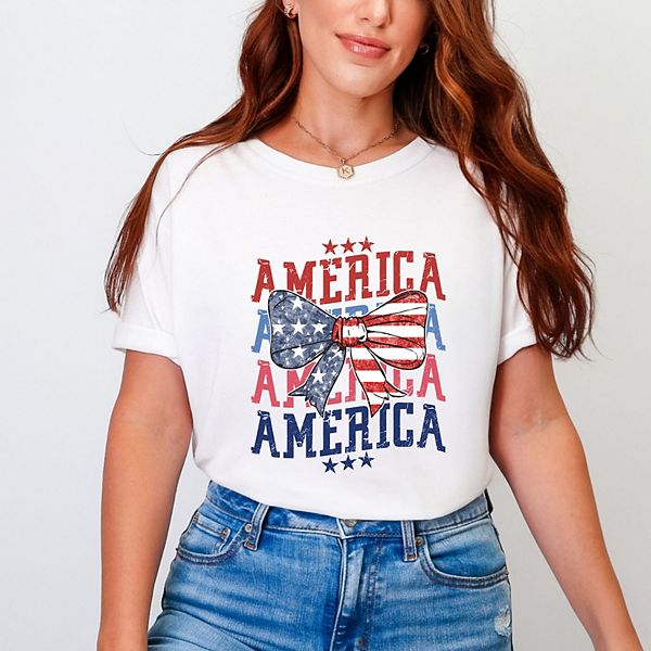 

Футболка America wave stacked coquette garment dyed Simply Sage Market, White