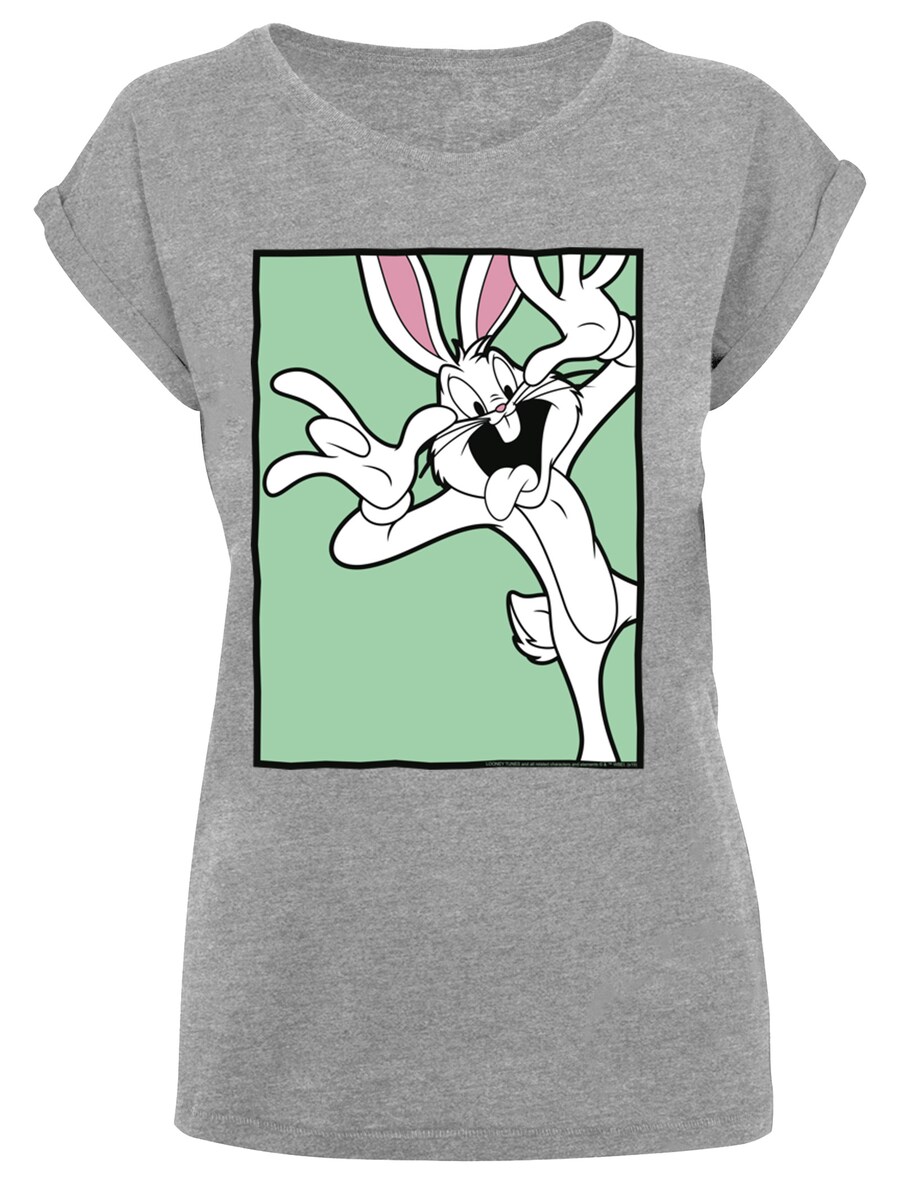 

Рубашка F4NT4STIC Looney Tunes Bugs Bunny Funny Face, пятнистый серый